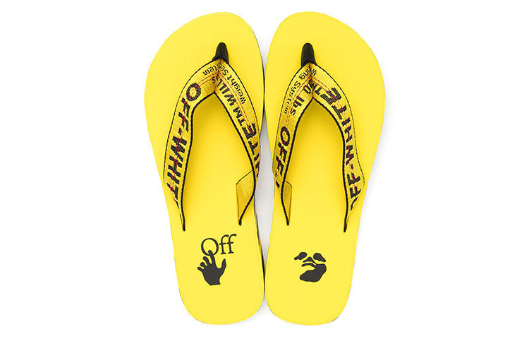 Off-White Industrial Flip Flops 'Logo Tape - Yellow' OMIC002R21MAT0021810