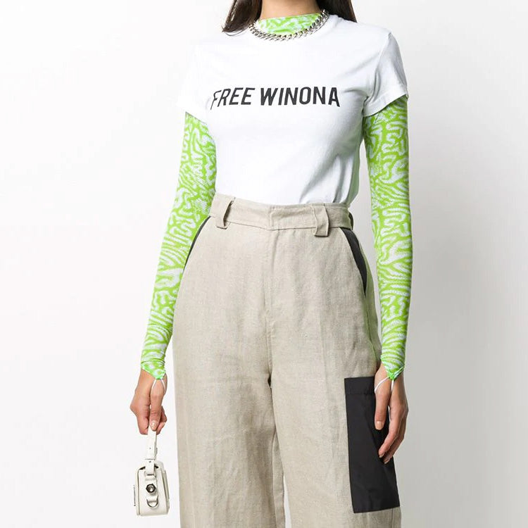 (WMNS) Off-White Winona Slim Fit White T-Shirt OWAA040E20JER0020110