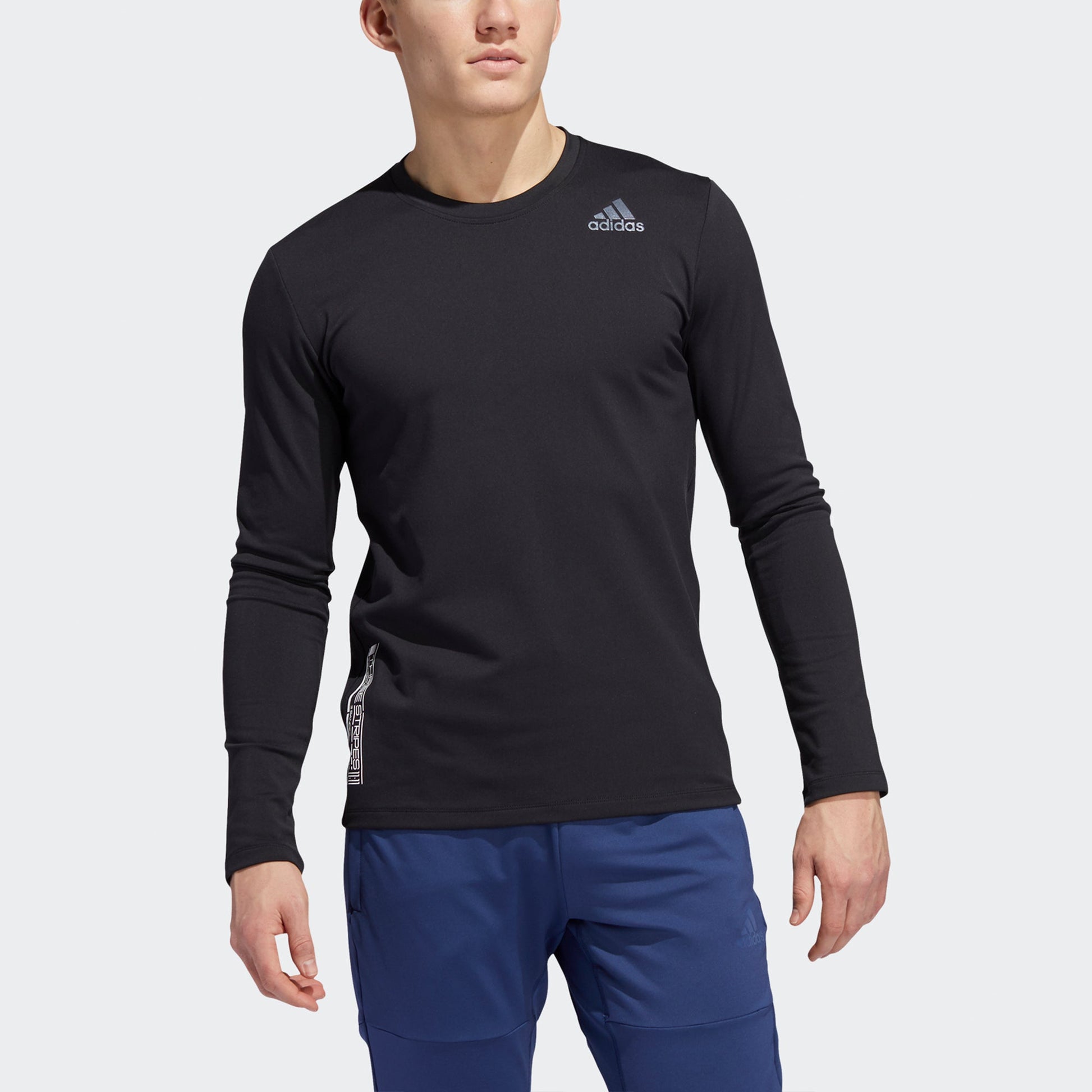 adidas Sha Gold Crew Sports Training Breathable Stripe Round Neck Pullover Black FS4257