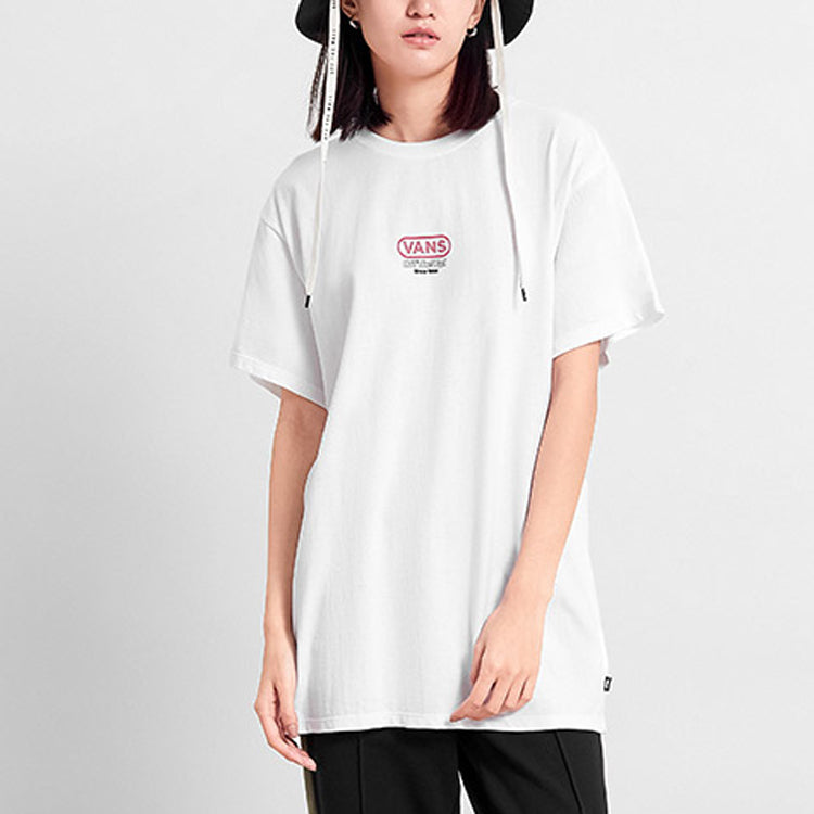 (WMNS) Vans Athleisure Casual Sports Printing Short Sleeve White VN0A4BRNWHT
