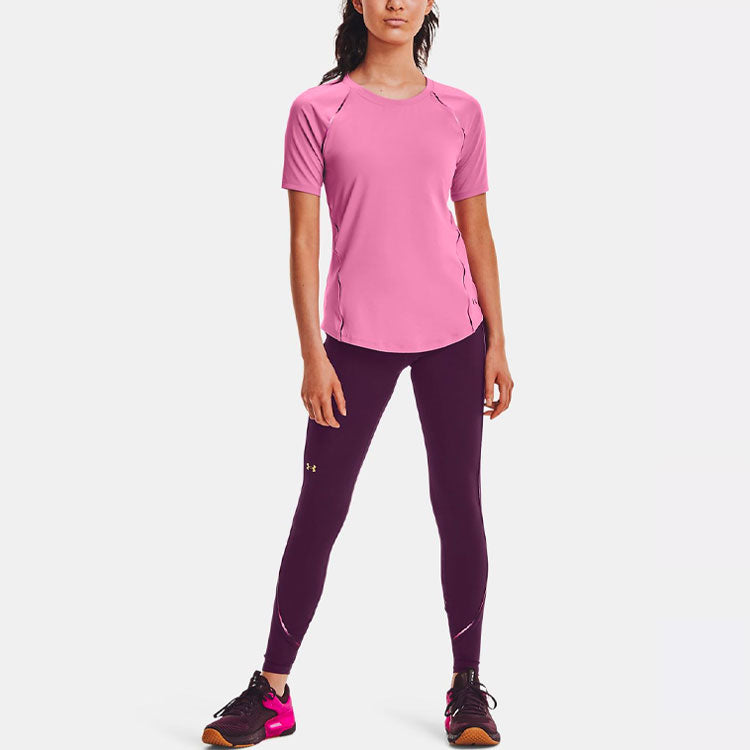 (WMNS) Under Armour Rush Casual Breathable Training Sports Short Sleeve Pink Red 1360852-680