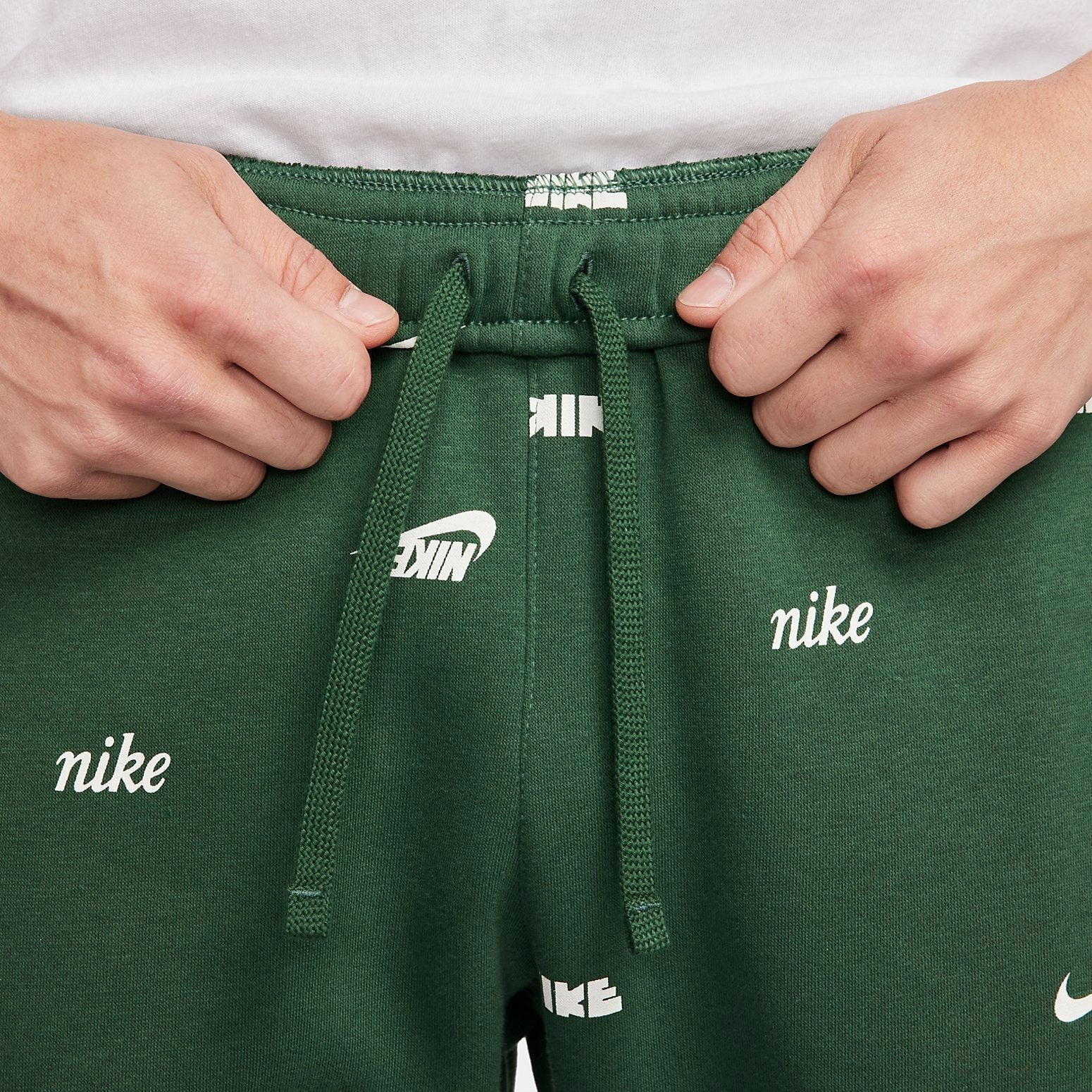 Nike Club Fleece Brushed-Back Allover Print Joggers 'Green' FB7438-324