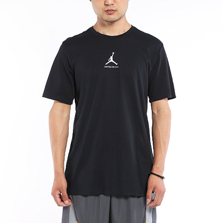 Air Jordan Logo Sports Round Collar Short Sleeves Tee 'Black' 840395-010