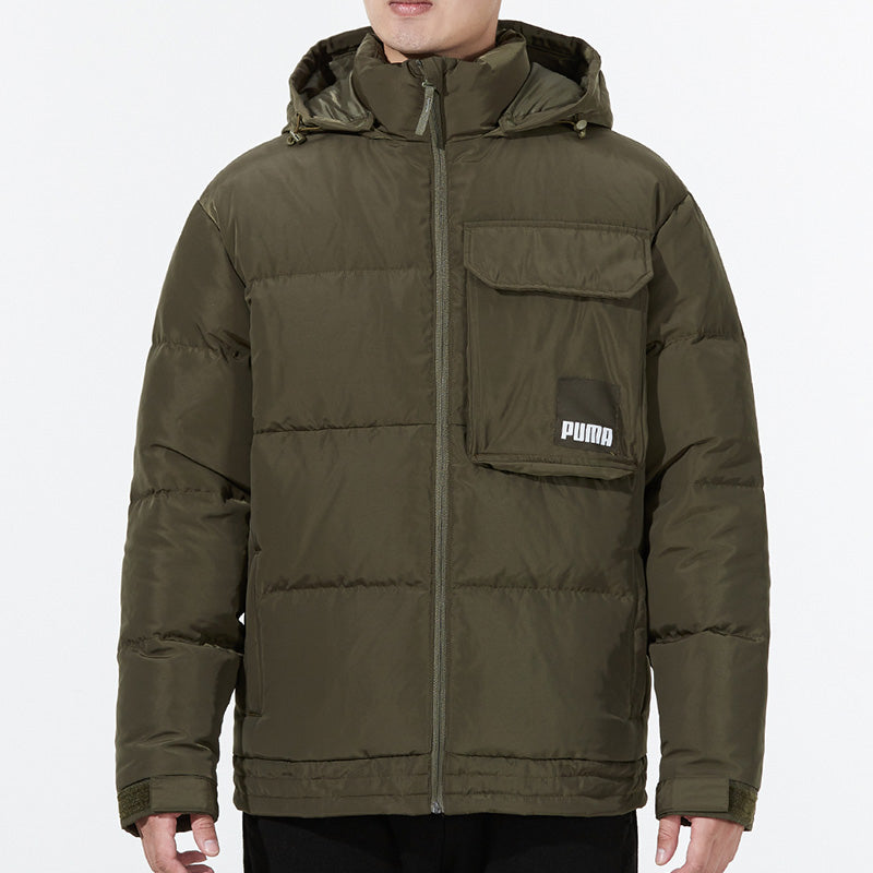 PUMA Hoodie Loose Down Jacket 'Olivegreen' 532915-44