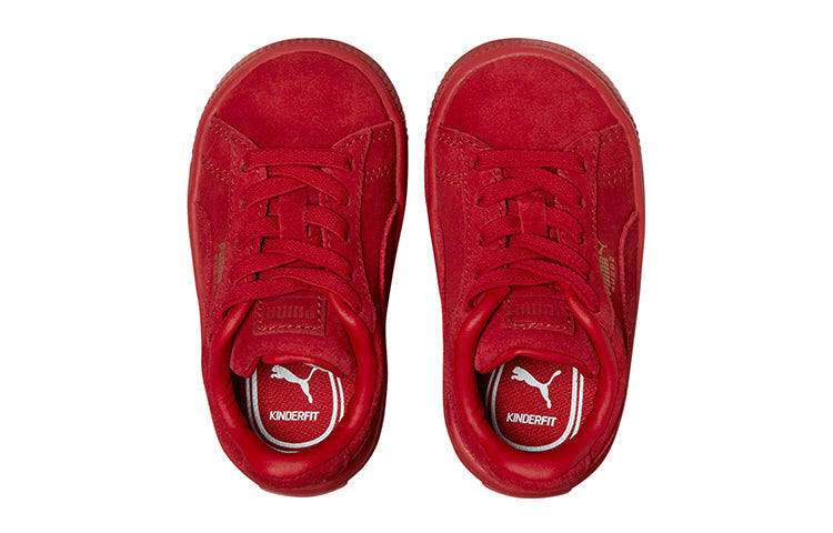 (TD) PUMA Suede Classic Mono Gold Casual Board Shoes Red 381572-01