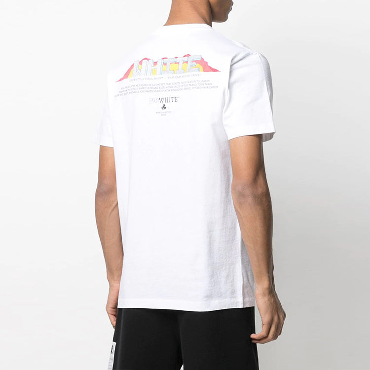 Off-White SS21 Logo Printing Round Neck Pullover Short Sleeve White OMAA027R21JER0100125