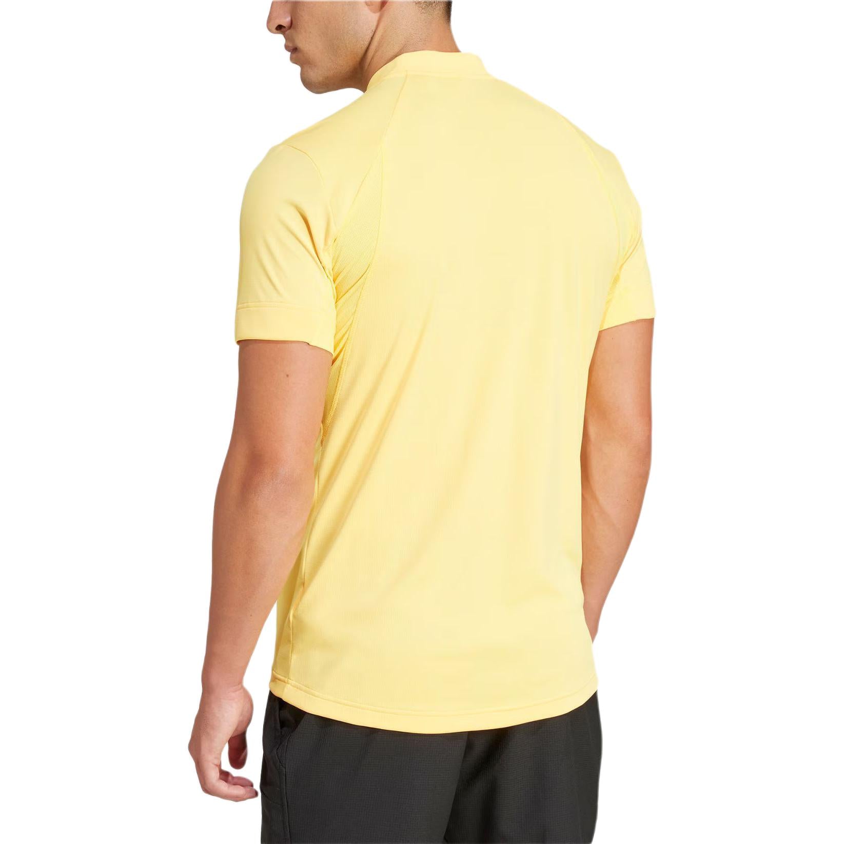 adidas Tennis HEAT.RDY Pro FreeLift Henley Polo Shirt Asia Sizing 'White Yellow' IS8969