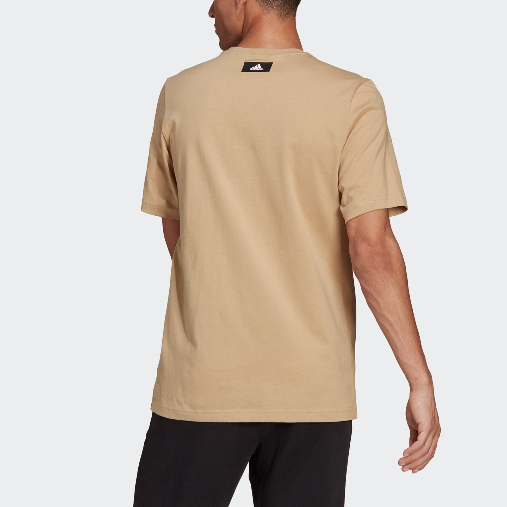 adidas 3bar Logo Tee Logo Printing Sports Round Neck Short Sleeve Khaki GU3644