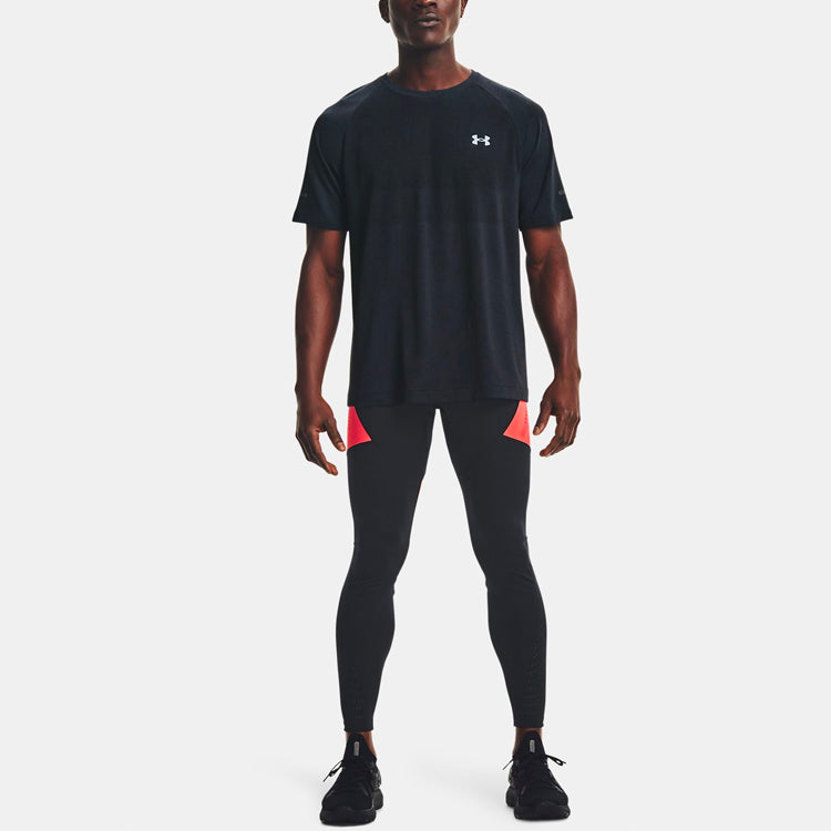 Men's Under Armour Vanish Seamless Logo Pattern Loose Round Neck Short Sleeve Gray 1361356-016