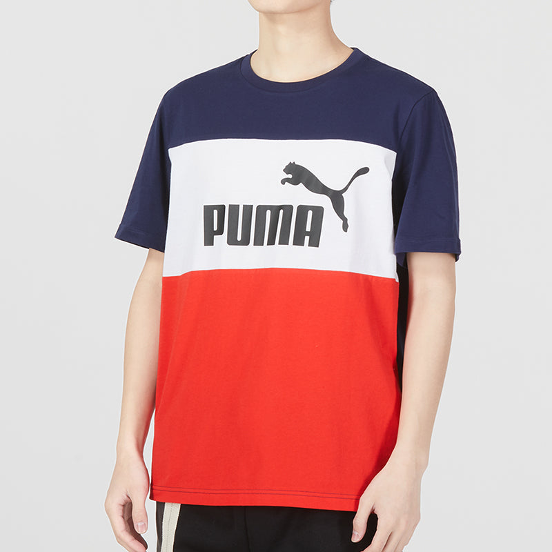 PUMA Ess Colorblock Logo Tee 'Red' 677859-06
