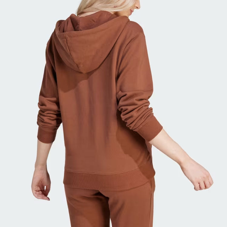 (WMNS) adidas Linear Full-Zip French Terry Hoodie 'Brown' IL3366