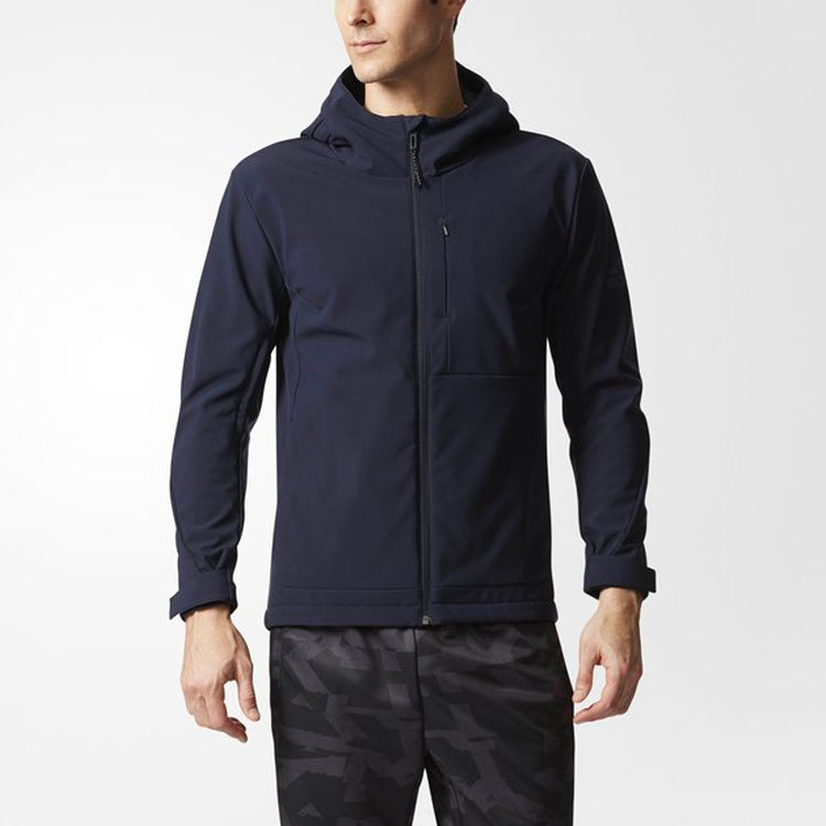 adidas Sports Training Woven Hooded Jacket Blue CD4430