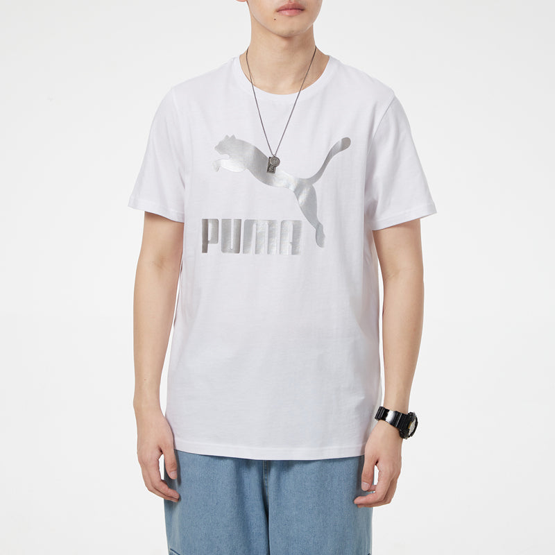 PUMA Athleisure Casual Sports Logo Printing Short Sleeve White 532280-52