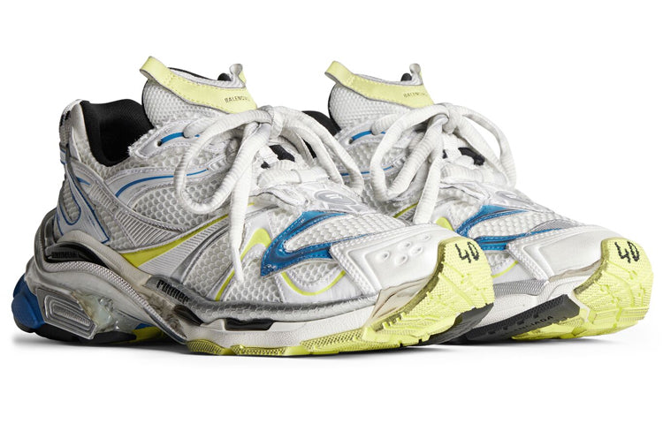 Balenciaga Runner 2.0 Sneakers 'White Yellow and Blue Mesh and Polyurethane' 779066W3RXP9074