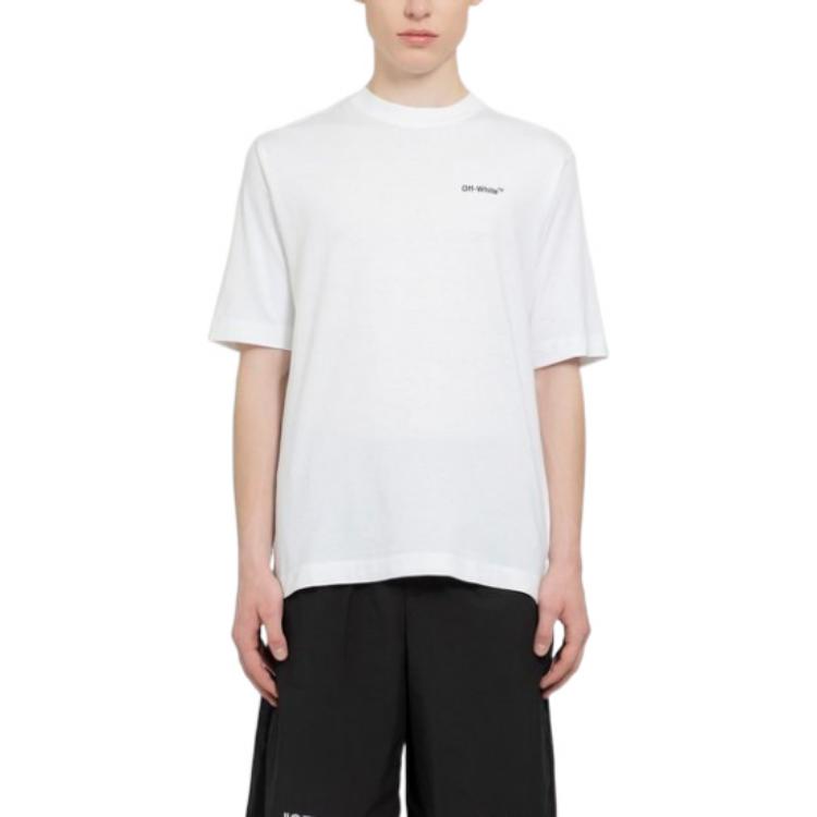 Off-White SS22 Alphabet Character Printing Short Sleeve White T-Shirt OMAA119C99JER0040110