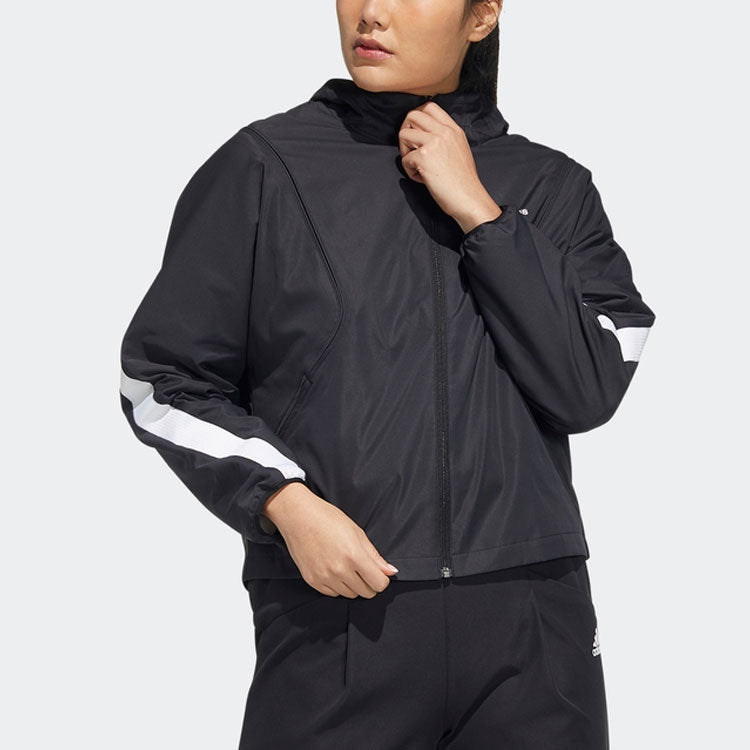 (WMNS) adidas Sports Hooded Jacket 'Black' HF2469