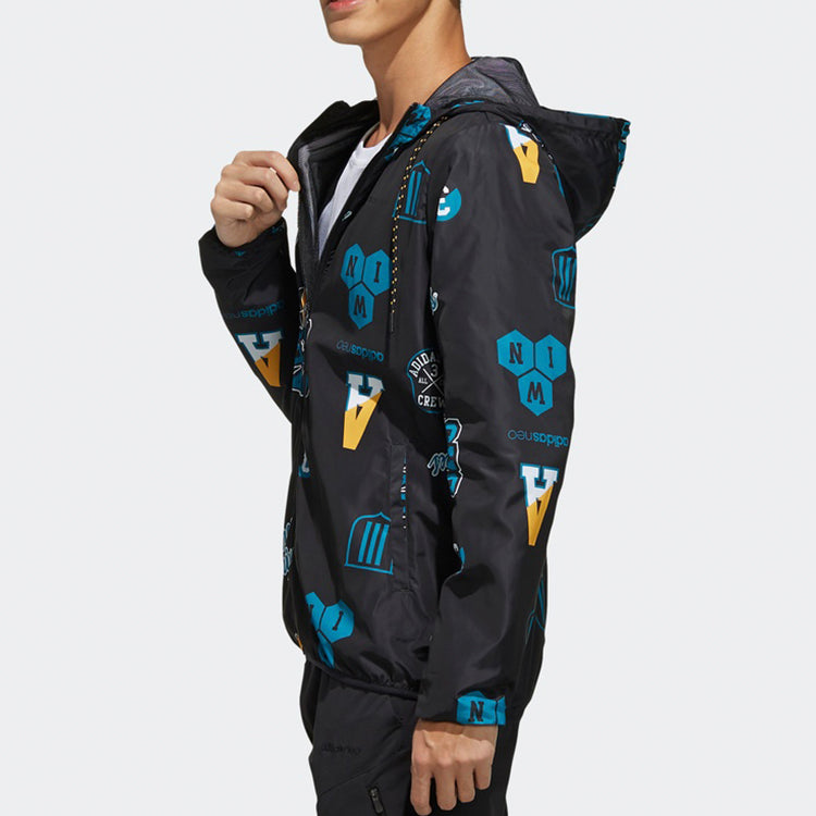 adidas neo M CS SV WB Zipper Casual Sports Hooded Jacket Black EI4748