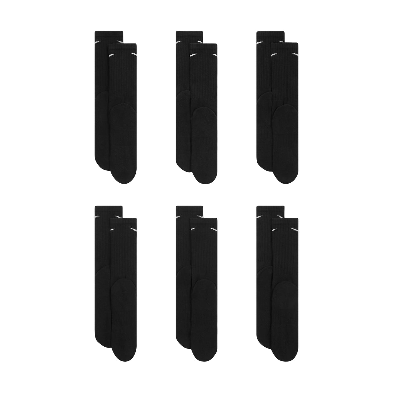 Nike Unisex Logo Socks 6 Packs Black SX7666-010