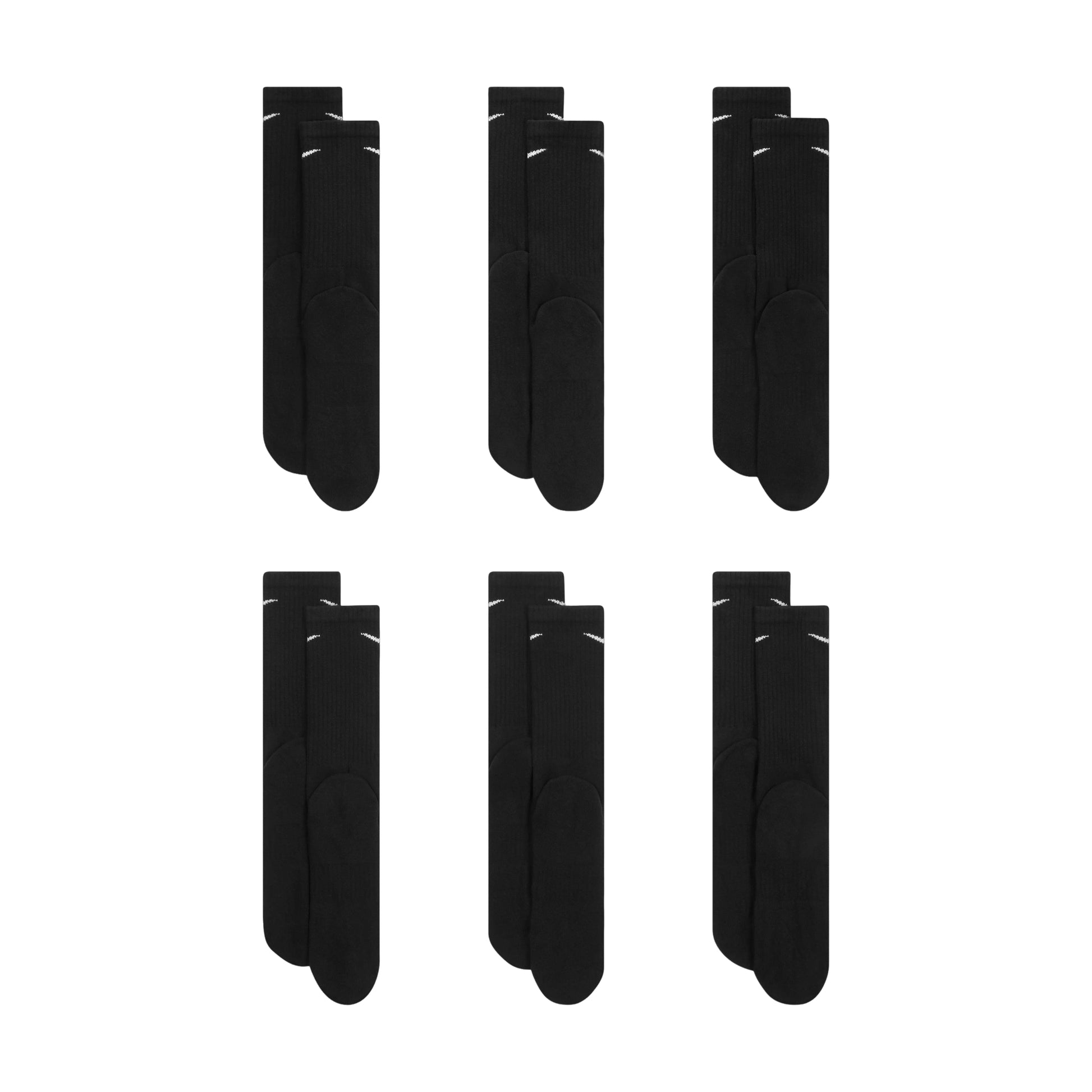 Nike Unisex Logo Socks 6 Packs Black SX7666-010
