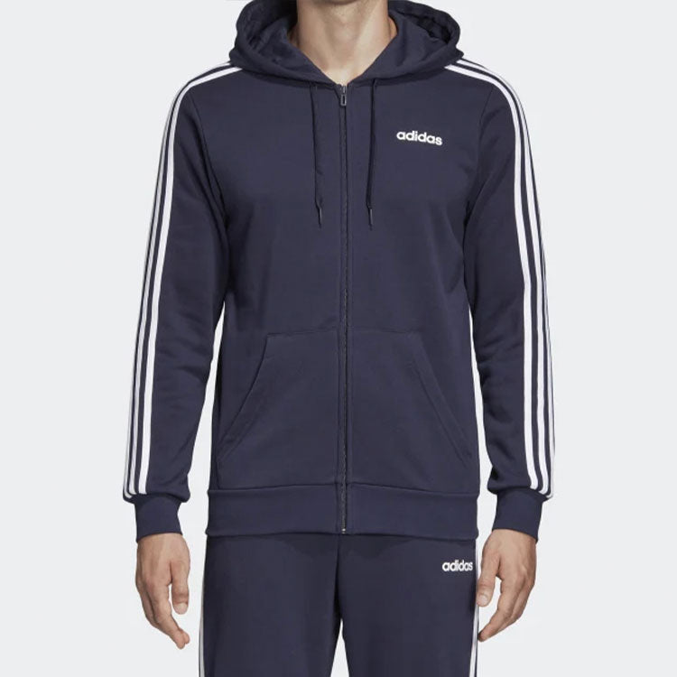 Men's adidas E 3S FZ FT Knit Jacket Navy Blue DU0471