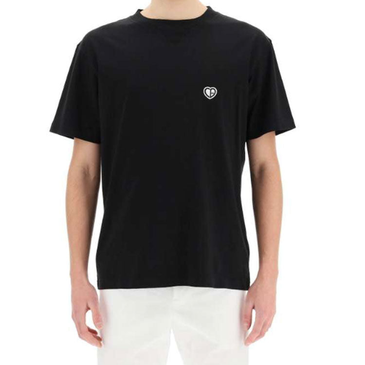 Men's DIOR SS22 Plain Weave Knit Loose Short Sleeve Black T-Shirt 213J685A0677-C900