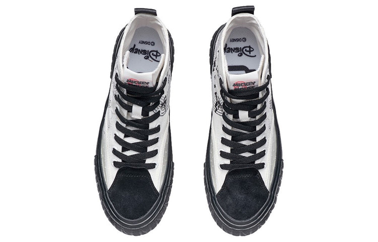 (WMNS) Li-Ning x Disney Canvas Hi Shoes 'White Black' AGCR180-5