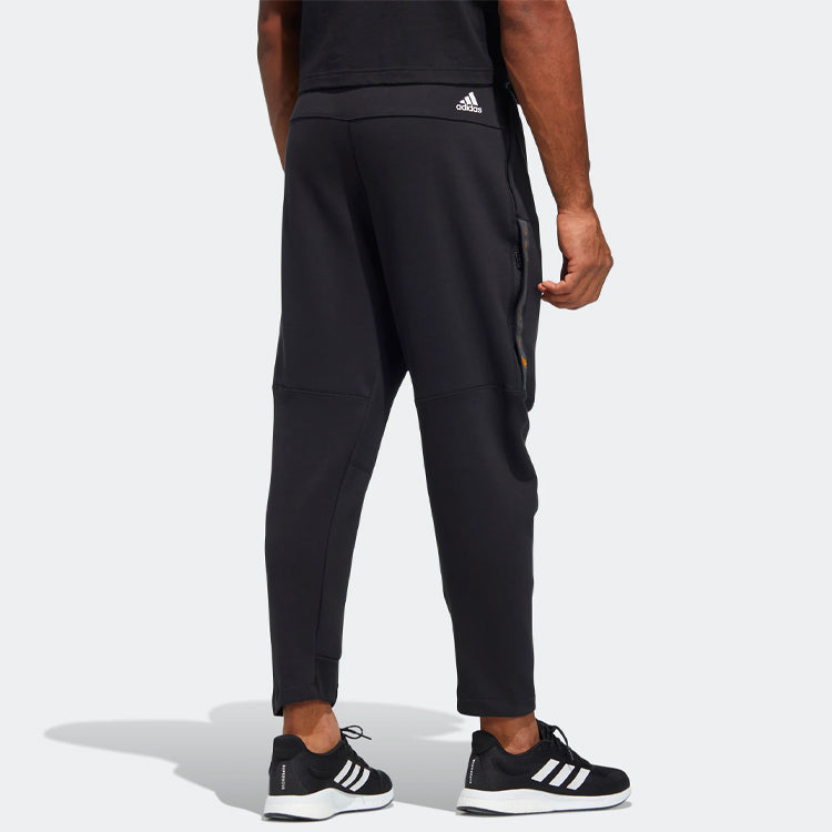 Men's adidas Solid Color Straight Casual Sports Pants/Trousers/Joggers Black HE9894