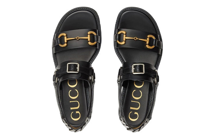 (WMNS) Gucci Sandal With Horsebit 'Black' 700051-DS8R0-1000