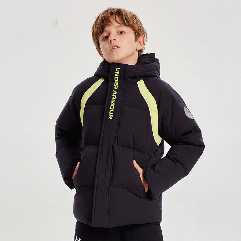 (GS) Under Armour Casual Down Jacket 'Black Green' 234106066