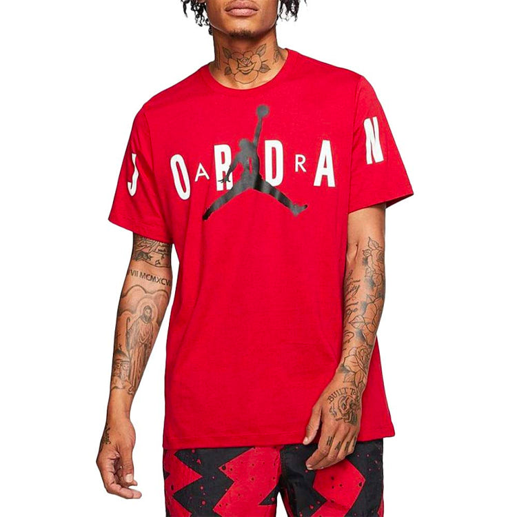 Air Jordan Mj DNA Stretched Logo Printing Short Sleeve Red CZ1880-687