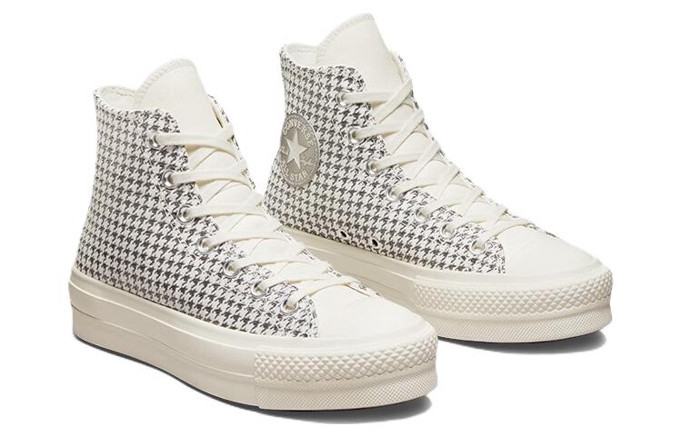 (WMNS) Converse Chuck Taylor All Star Lift Platform High 'Houndstooth Shine - Egret Pure Silver' A04276C