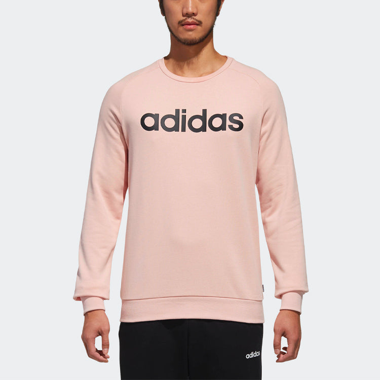 adidas neo Logo Printing Round Neck Pullover Long Sleeves Pink DT8306