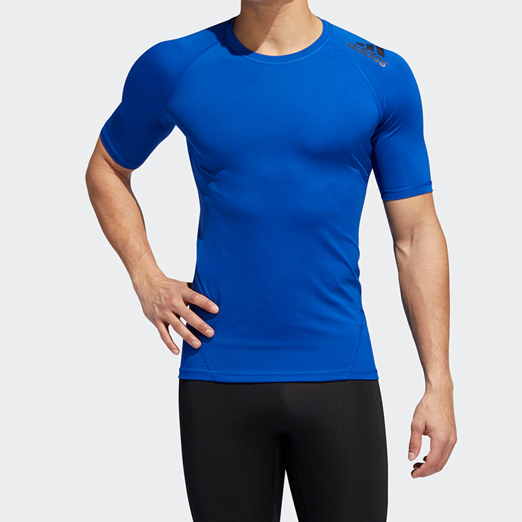 adidas Sports Training Round Neck Short Sleeve Blue EB9383