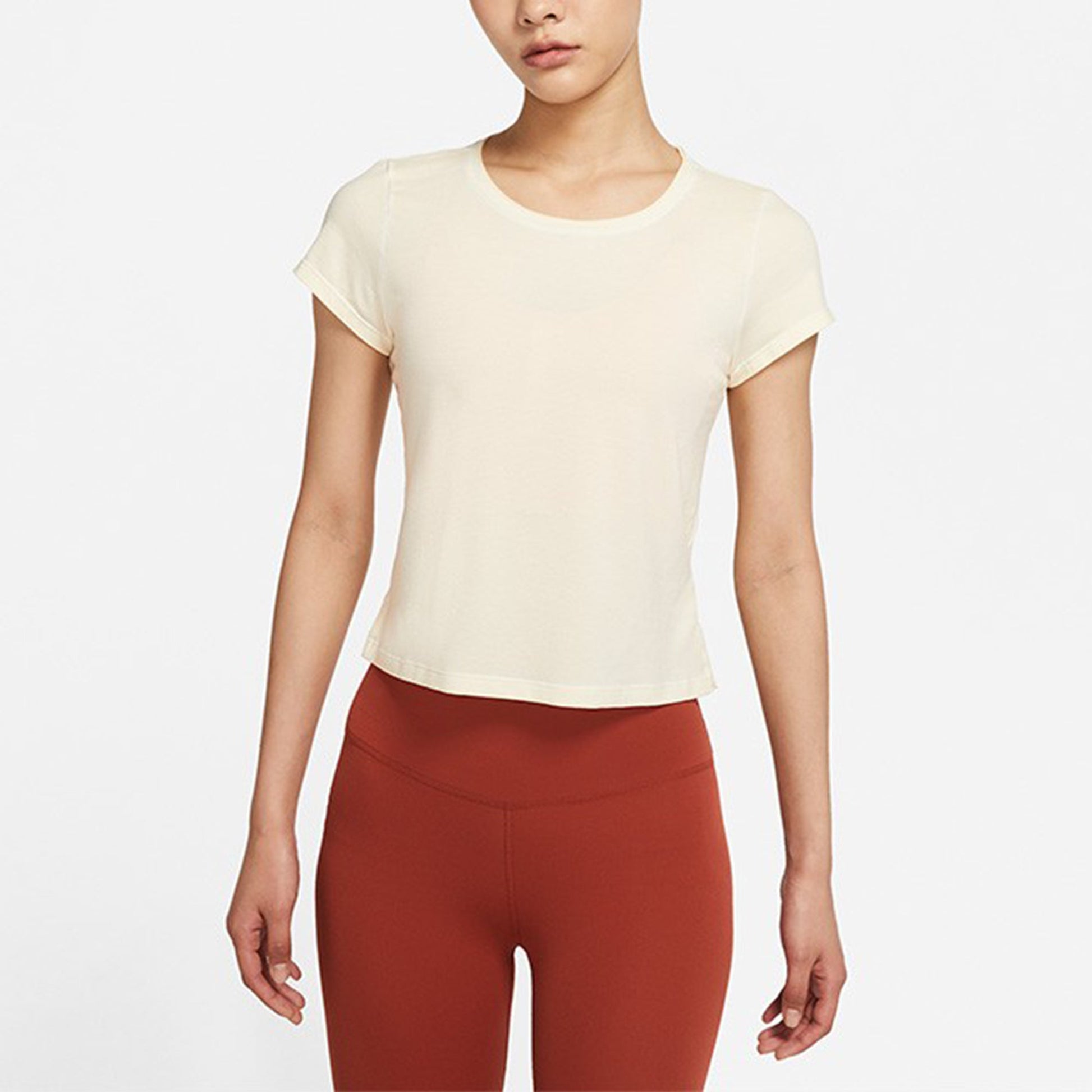 (WMNS) Nike Yoga Dri-FIT Training Side Quick Dry Short Sleeve Yellow DA0800-761