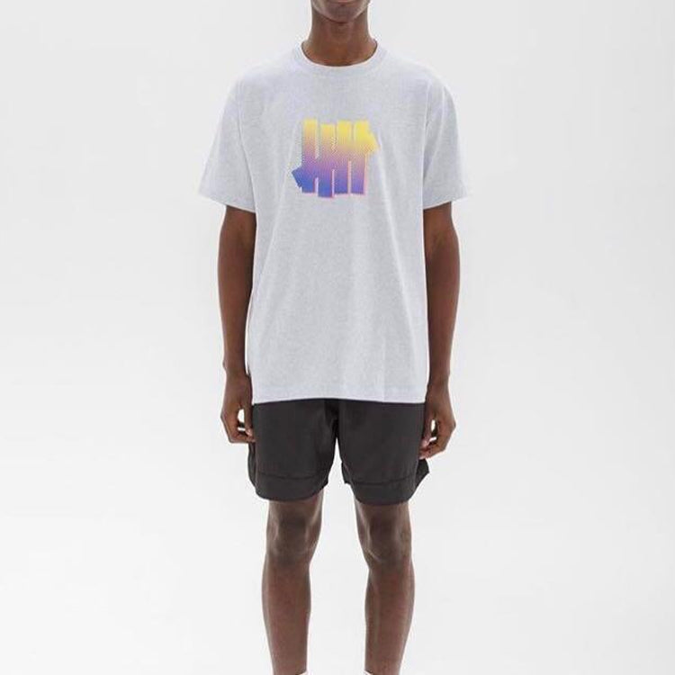 Men's UNDEFEATED HALF TONED Icon Tee Logo Printing Short Sleeve White 80099-WHITE