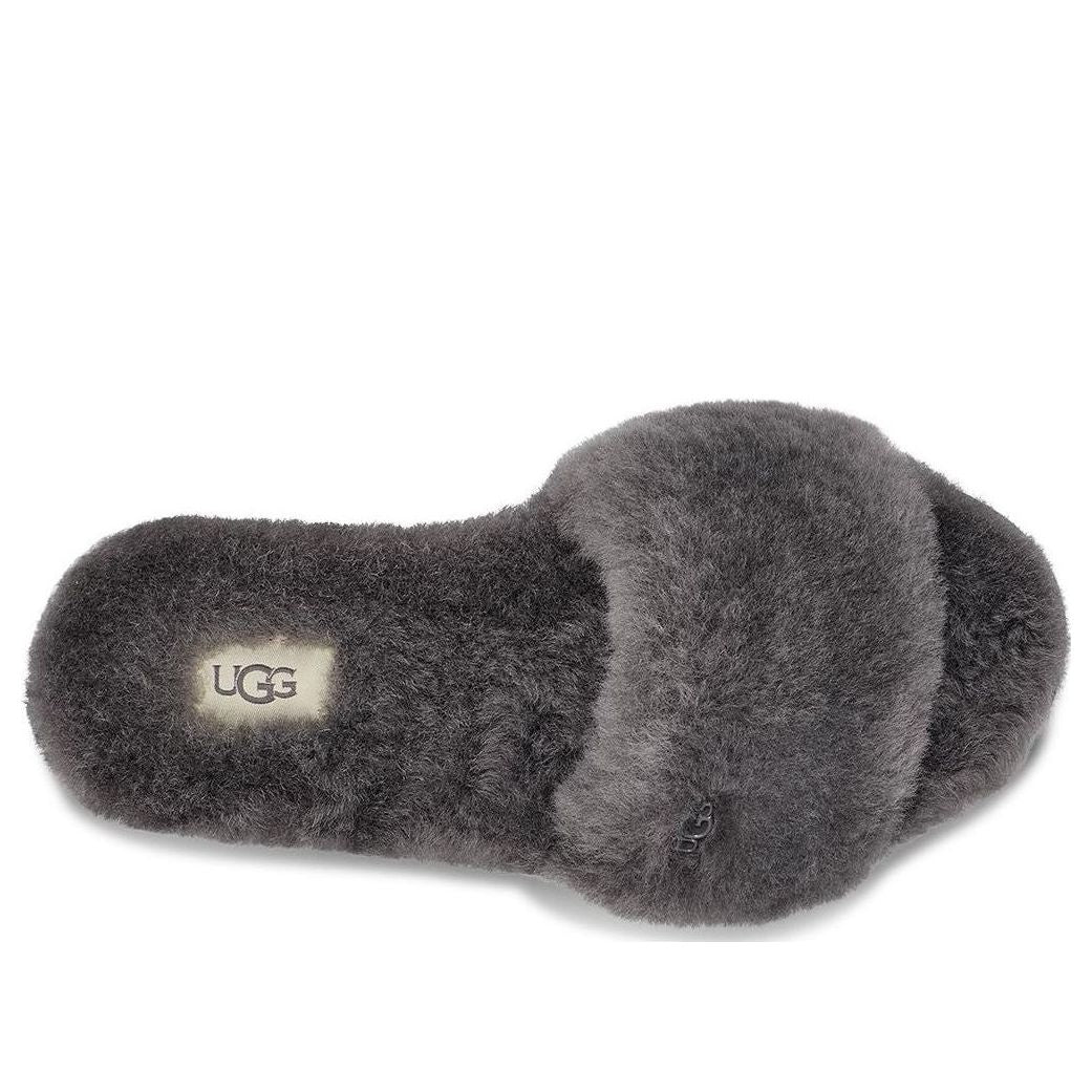 (WMNS) UGG Fluff Slide II 'Charcoal' 1129670-CHRC
