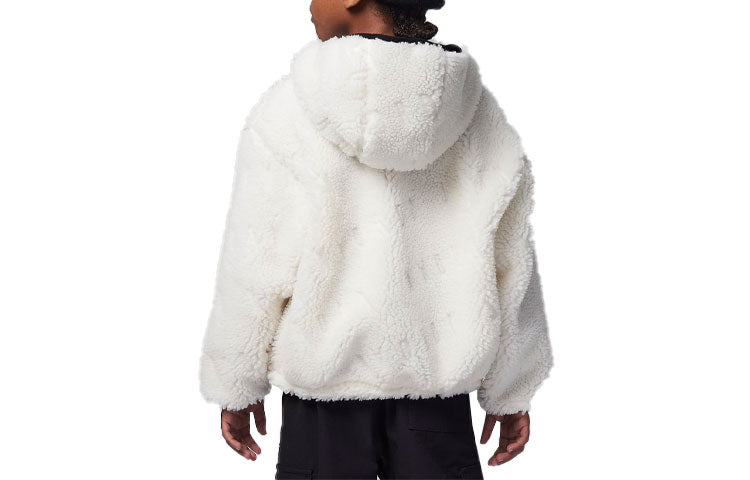 (GS) Air Jordan Jacquard Sherpa Jacket 'White Black' FV2879-120