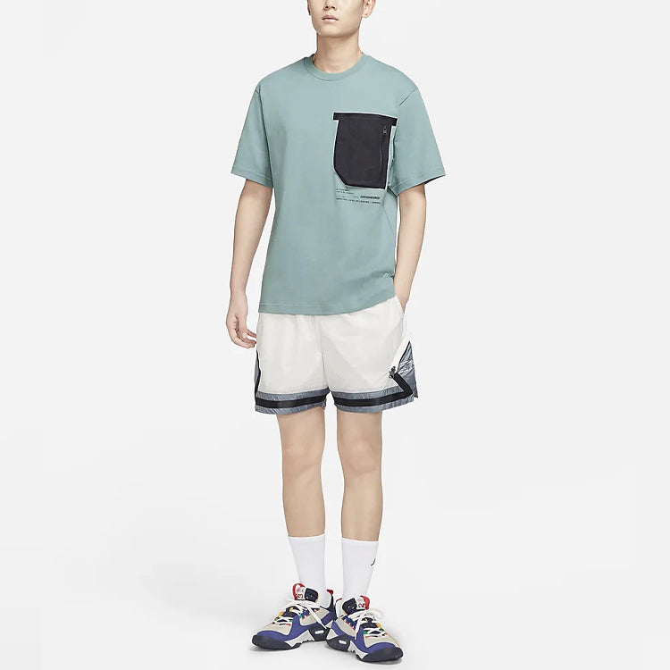 Air Jordan 23 Engineered Colorblock Pocket Round Neck Casual Short Sleeve Gray Black DM1389-041