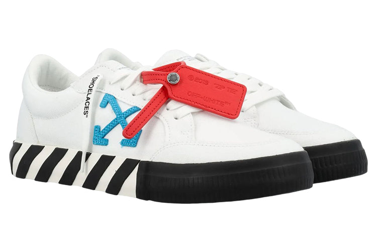 Off-White Low Vulcanized Canvas Sneaker 'White Blue Black Red' OMIA085S23FAB0010145