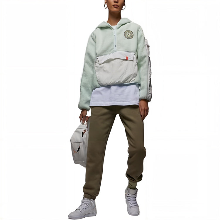 (WMNS) Air Jordan sherpa hooded sweatshirt pullover 'Pistachio Frost Green' FB1635-274