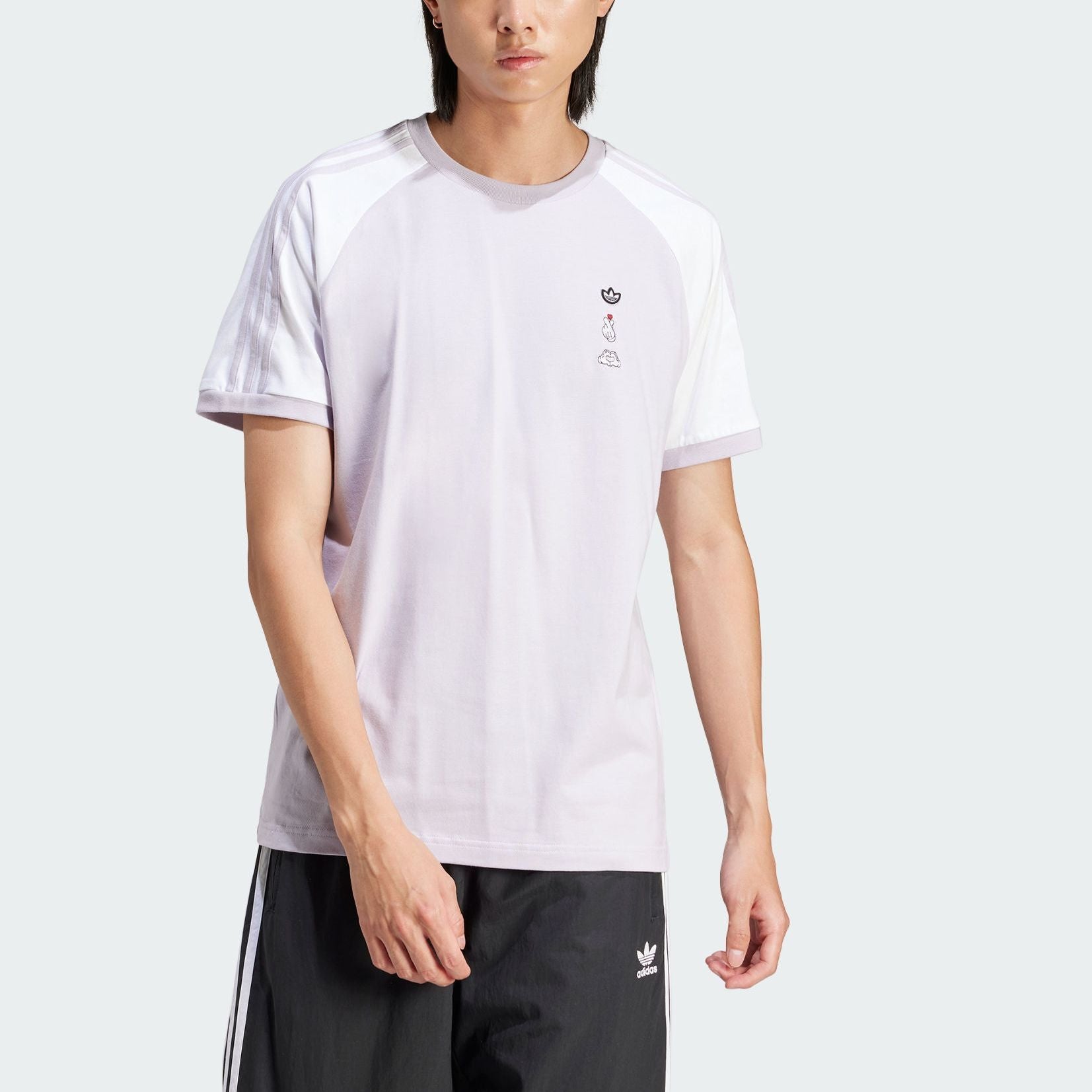 adidas Mickey Mouse x Originals 3-Stripes Tee Asia Sizing 'Purple' IY2271