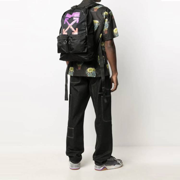 Off-White Marker Backpack 'Black/Fuchsia' OMNB003R21FAB0021032