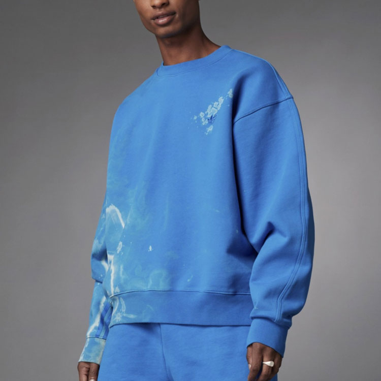 Men's adidas originals Tie Dye Round Neck Sports Blue H33453