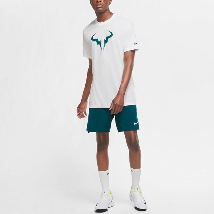 Nike Rafa Casual Sports Round Neck Tennis Short Sleeve White DA5400-100