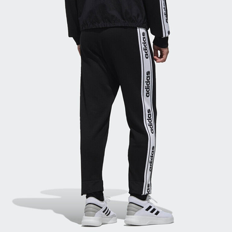 adidas neo Casual Knit Small Running Sports Long Pants Black DW7888