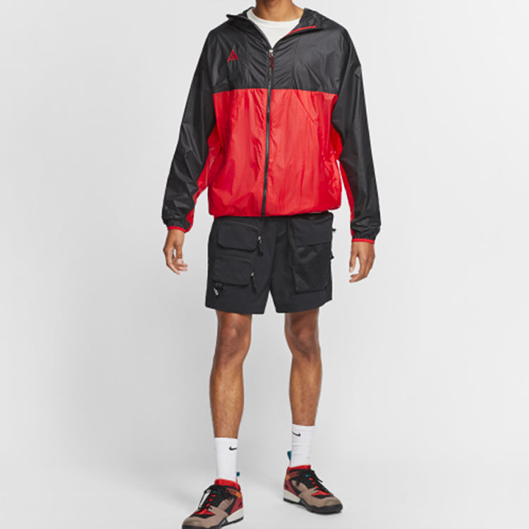 Men's Nike ACG Sports Hooded Jacket Black Red CK7239-657