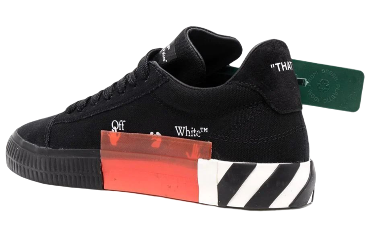 (WMNS) Off-White Vulc Low Canvas Sneaker 'Black White' OWIA178C99FAB0011001