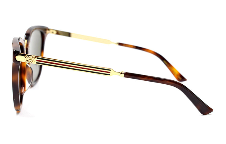 Gucci Double G Webbing Series Sunglasses Asia Edition Tortoiseshell Color Circular GG0079SK