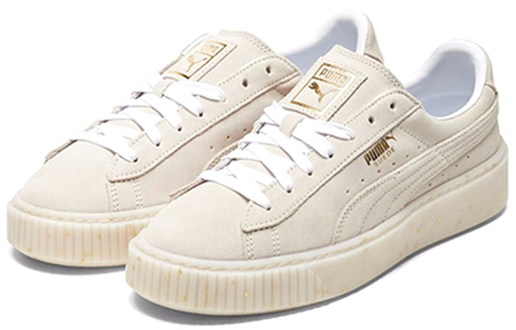 (WMNS) PUMA Suede Platform Buff/Gold Board Shoes 365621-02