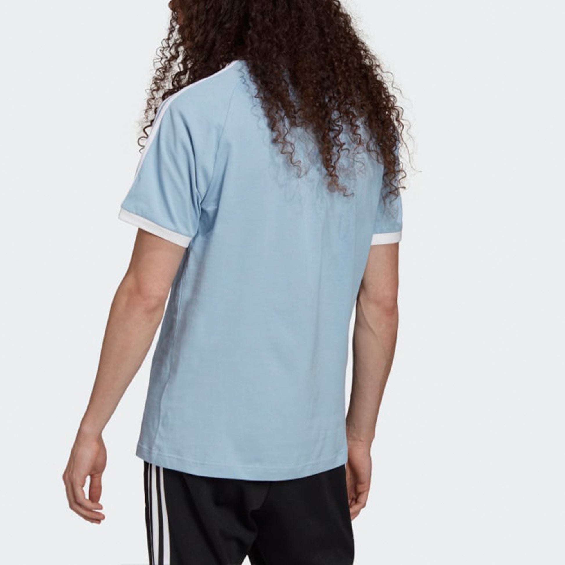 adidas originals Three-Stripe sSport Round NeckShort Sleeve Men's Light Blue H37759